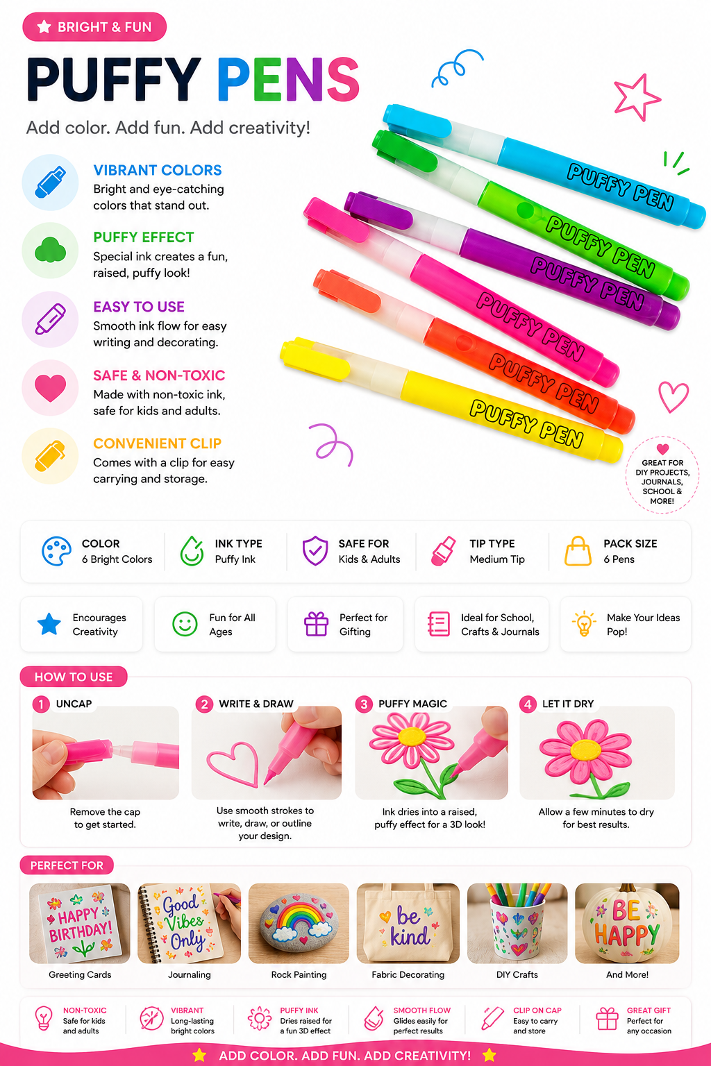 Magic Puffy Pen Set